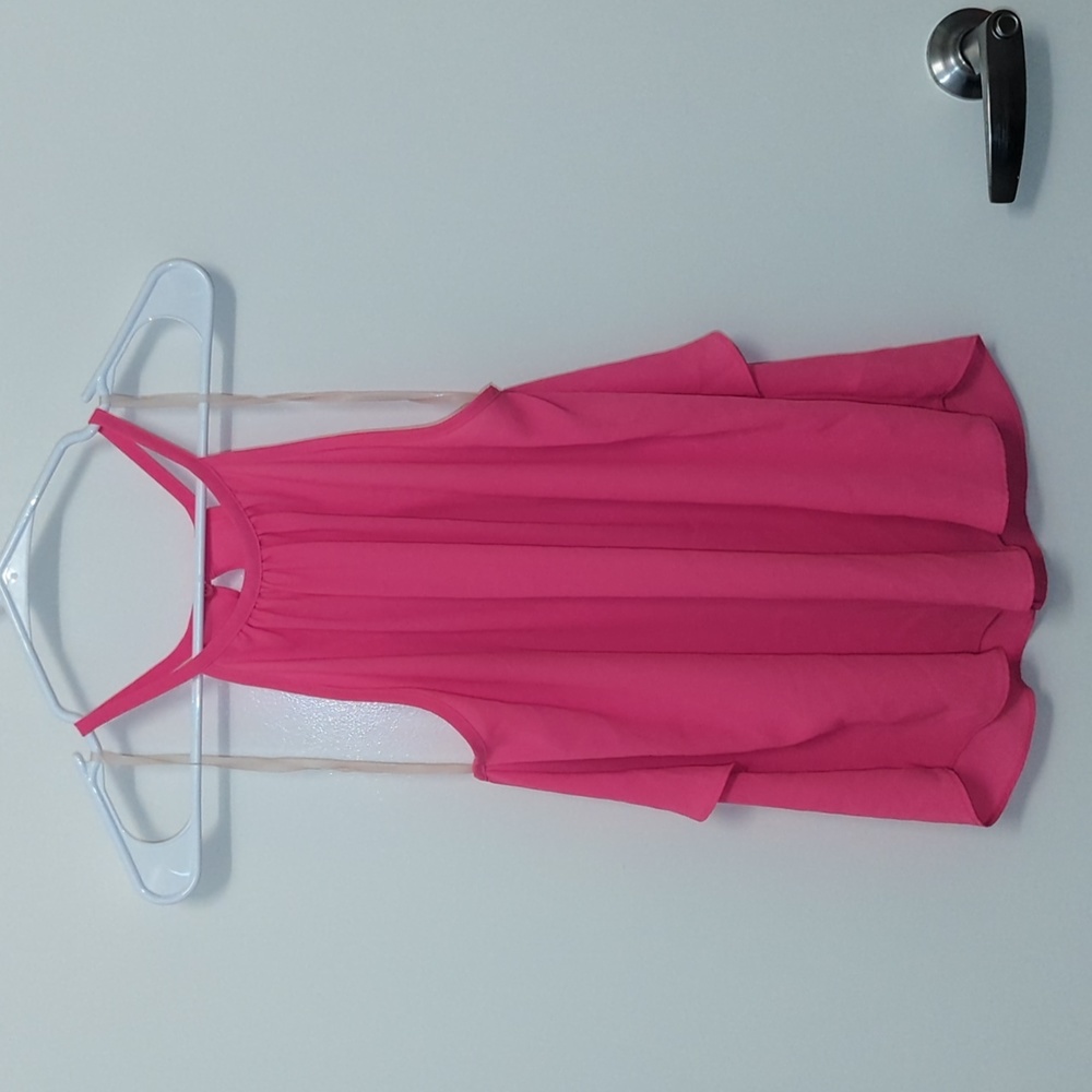 Pink small halter top with ruffles